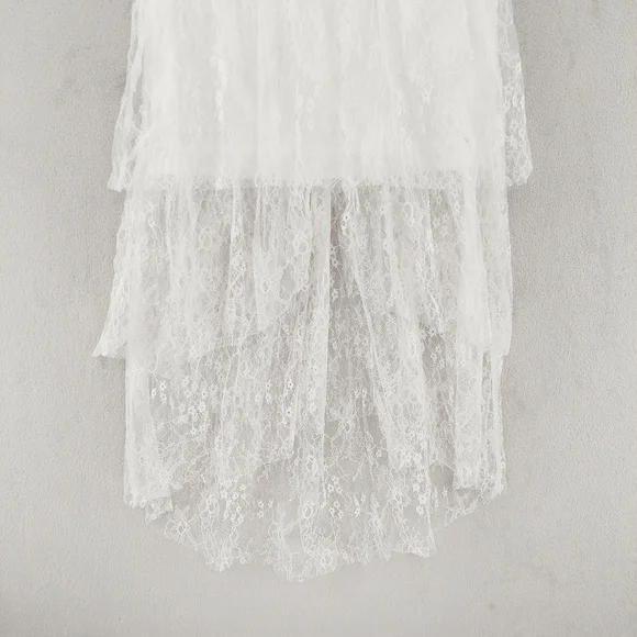 New Lulus Elaborate Love White Lace Bustier Tiered High-Low Maxi Dress P1967 - Picture 3 of 9